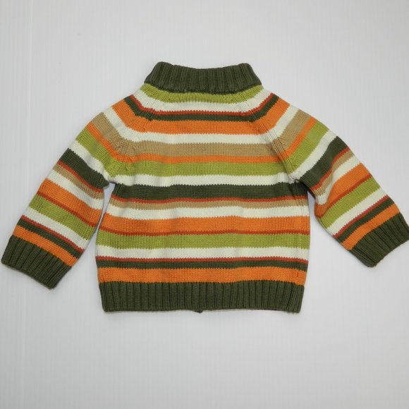 Gymboree Boys 3-6 Months Striped Full Zip Sweater - Picture 4 of 5